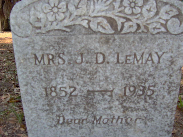 Headstone for LeMay, Mrs. J. D.